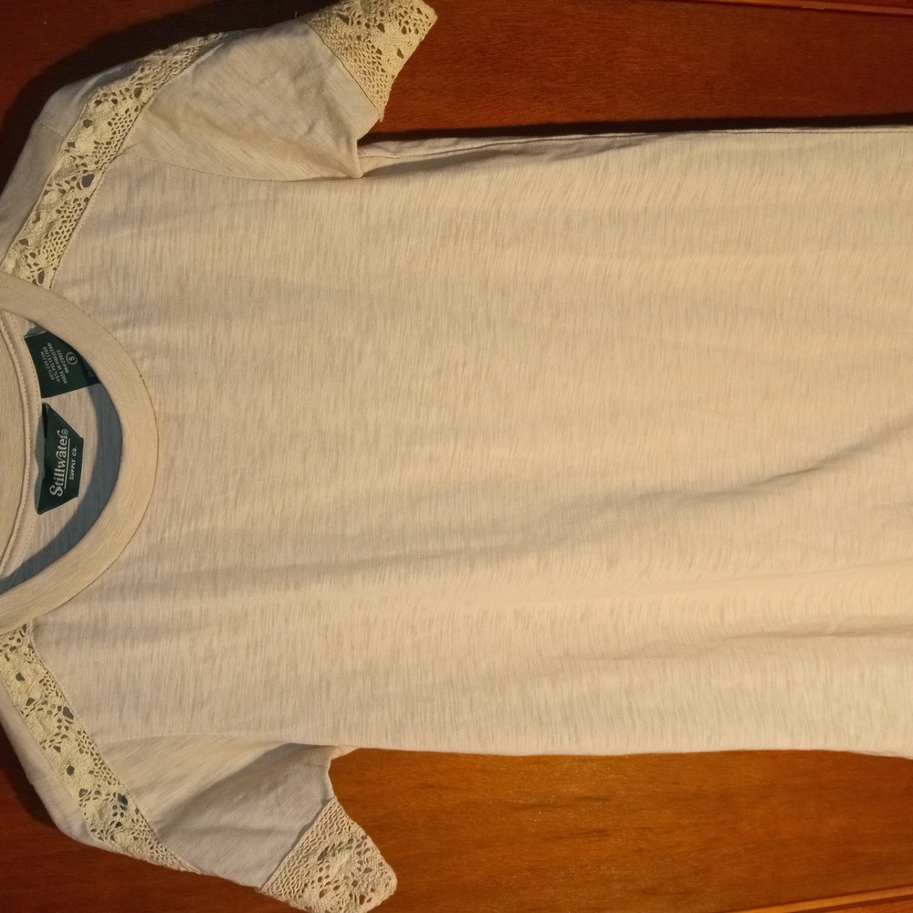 White Lace Trim T-Shirt